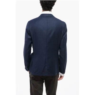 17,25 Microns Houndstooth Wool GATE Blazer