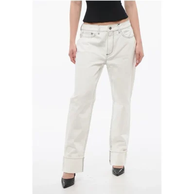Straight-Fit Denims with Contrasting Stitching 20cm