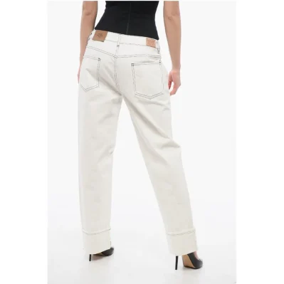 Straight-Fit Denims with Contrasting Stitching 20cm