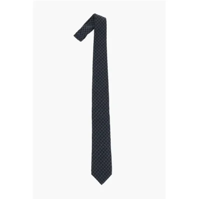 houndstooth virgin wool and silk tie