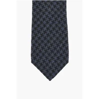 houndstooth virgin wool and silk tie