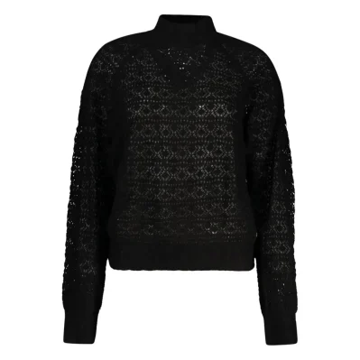Black Alpaca Leather Sweater