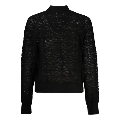 Black Alpaca Leather Sweater