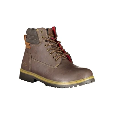 Brown Polyester Boot