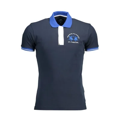 Blue Cotton Polo Shirt