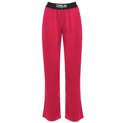 Fuchsia Polyester Jeans & Pant