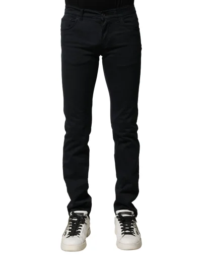 Black Cotton Slim Fit Men Denim Jeans