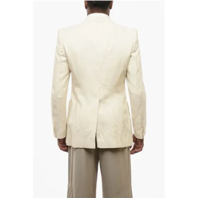 Double-breasted BRUCE Silk Blend Blazer with Patch Pockets