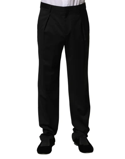 Black Wool Straight Men Formal Pants