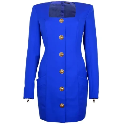 Blue Wool Dress