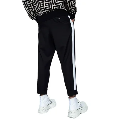 Black Cotton Jeans & Pant