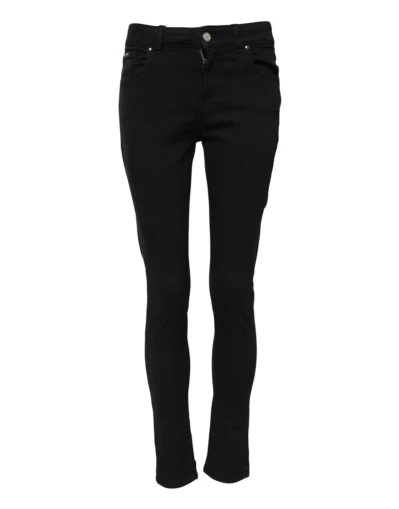 Black Cotton Skinny Denim Jeans