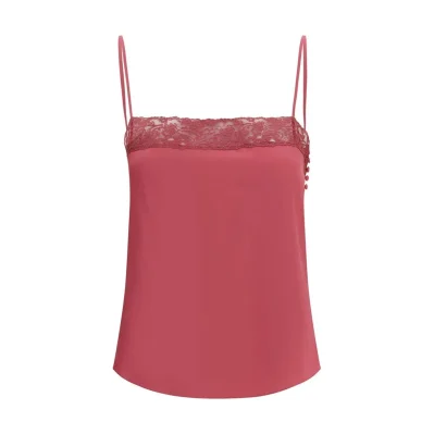 crêpe de chine and lace Top