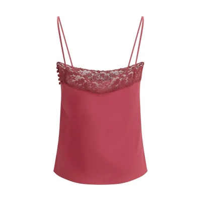 crêpe de chine and lace Top