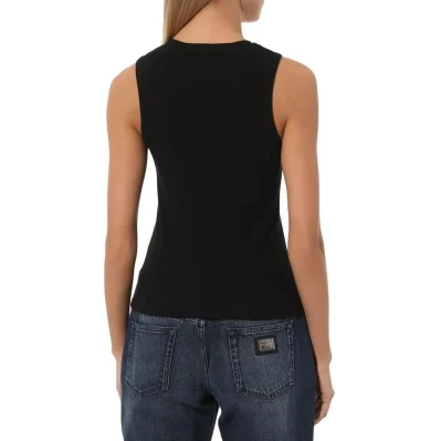 Black Cotton Tops & T-Shirt
