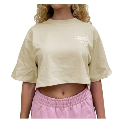 Beige Cotton Tops & T-Shirt
