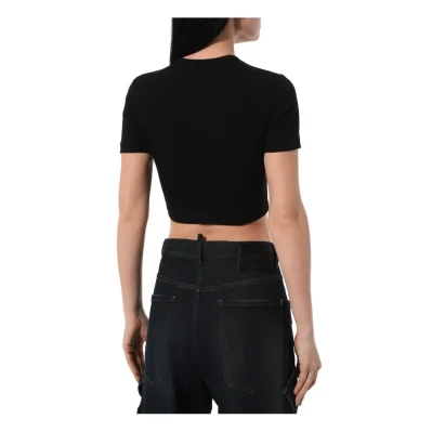 Black Cotton Tops & T-Shirt