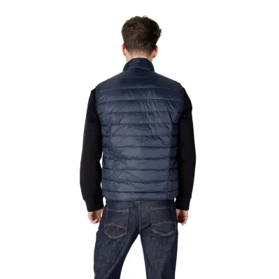 Blue Polyamide Sleveless Jacket