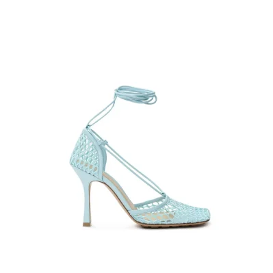 Blue Fabric And Leather Sandal