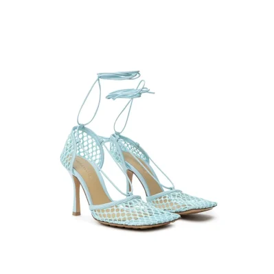 Blue Fabric And Leather Sandal