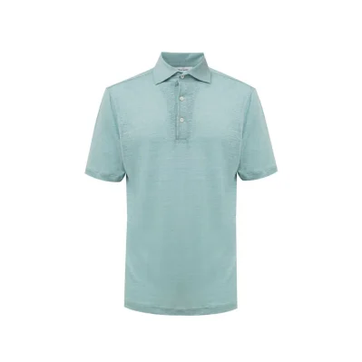 Blue Linen Polo Shirt