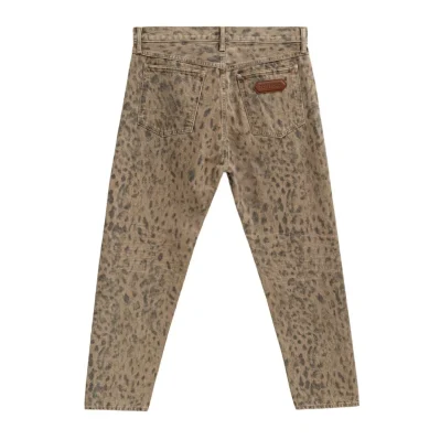Beige Cotton Tapered Jean