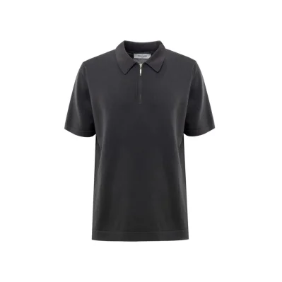 Gray Cotton Polo Shirt