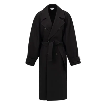 Black Cotton Trench Coat