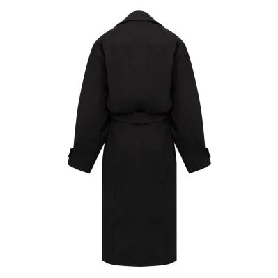 Black Cotton Trench Coat