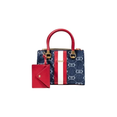 Blue Artificial Leather Handbag