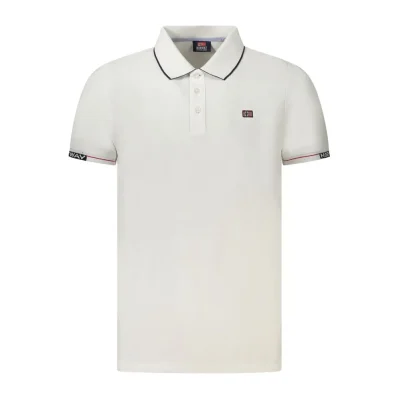 White Cotton Men Polo Shirt