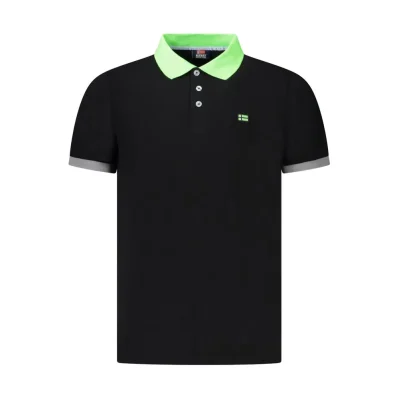 Black Cotton Men Polo Shirt