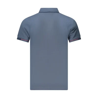 Blue Cotton Men Polo Shirt