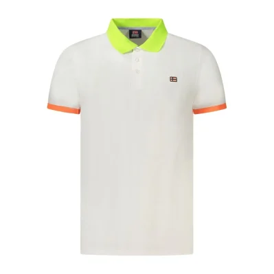 White Cotton Men Polo Shirt