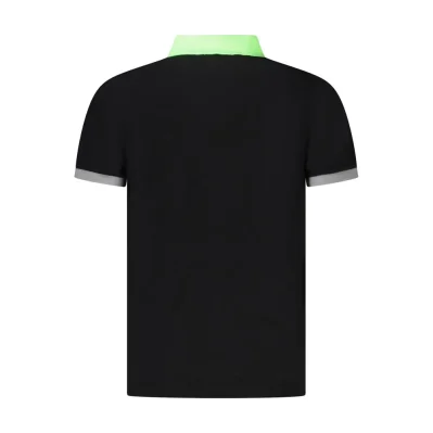 Black Cotton Men Polo Shirt