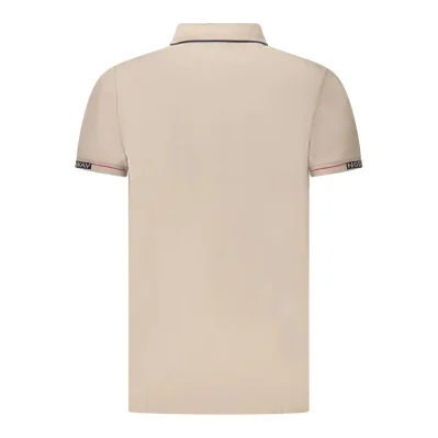 Beige Cotton Men Polo Shirt