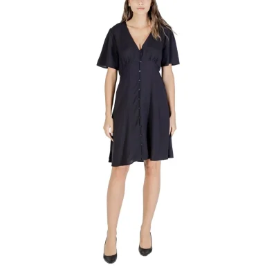 Black Viscose Midi