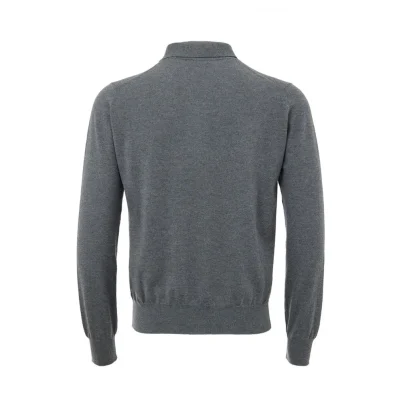 Gray Wool Polo Shirt