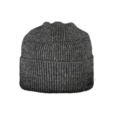 Black Polyamide Men Cap