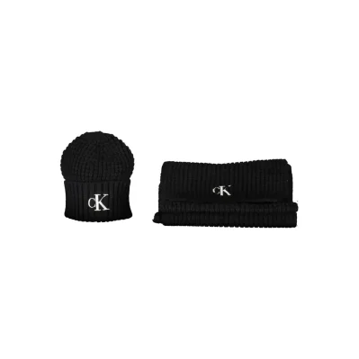 Black Alpaca Women Scarf Set