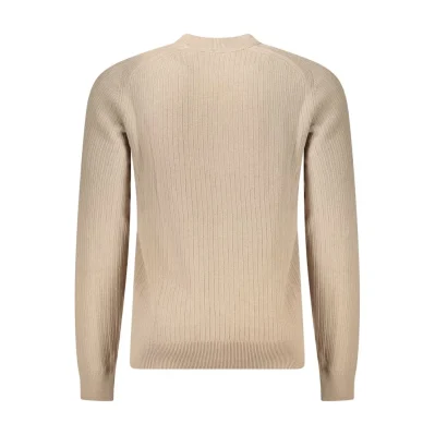 Beige Cotton Men Sweater
