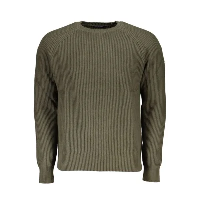 Green Cotton Men Sweater