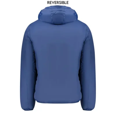 Blue Polyamide Men's Reversible Jacket