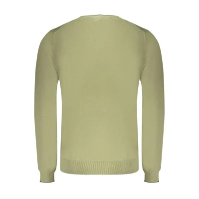 Green Cotton Men Sweater