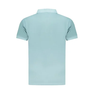 Light Blue Cotton Men Polo Shirt