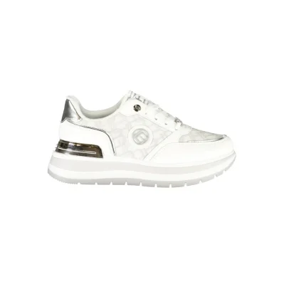 White Polyester Women Sneaker