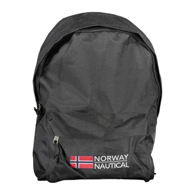 Black Polyester Men Backpack