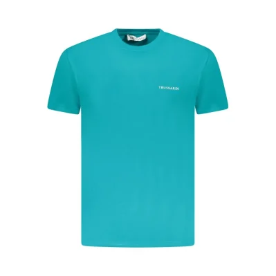 Light Blue Cotton Men T-Shirt