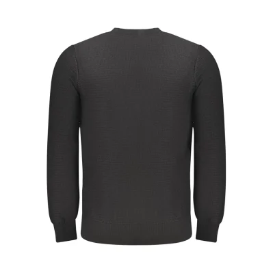 Black Cotton Men Sweater