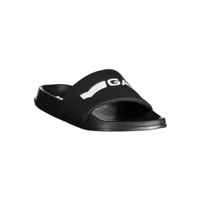 Black Polyester Men Sandal